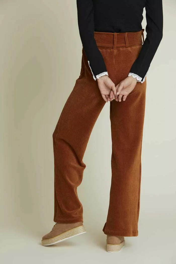 Pantalon Large en velours camel – Image 3