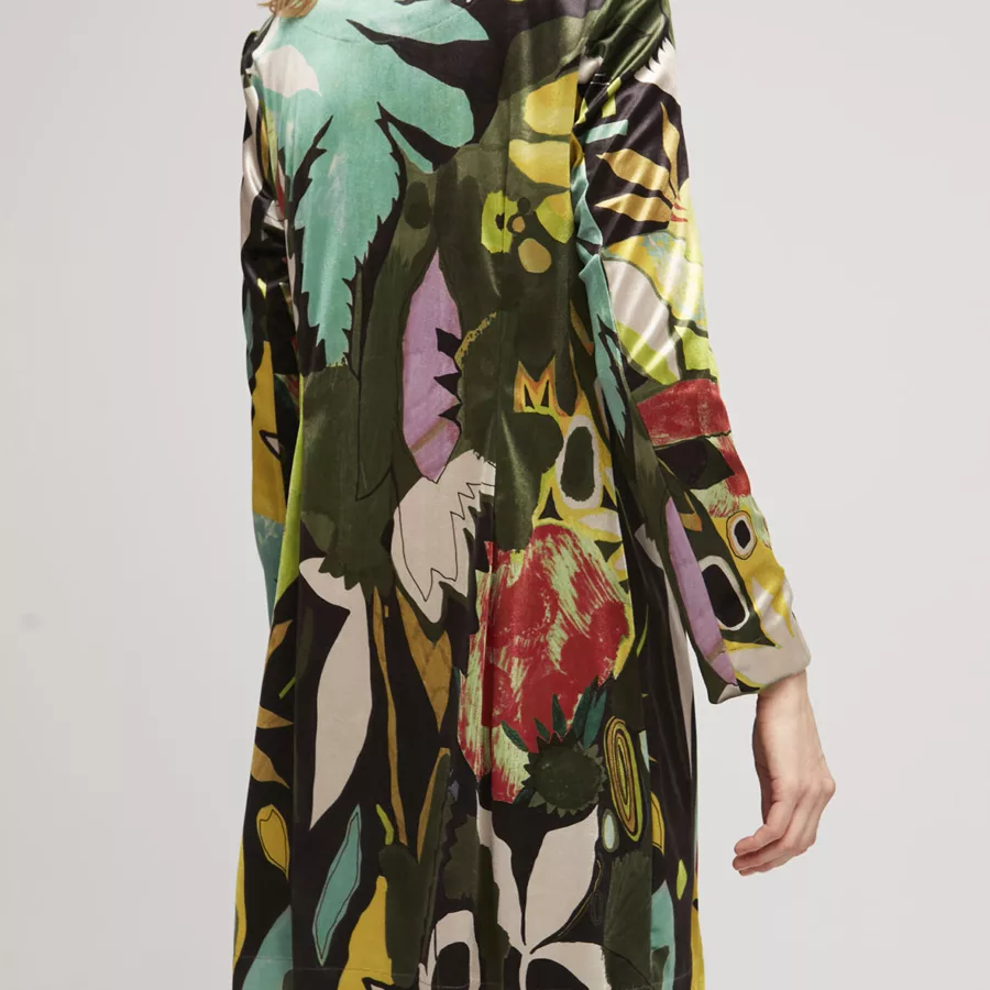 Manteau Imprimé en Velours