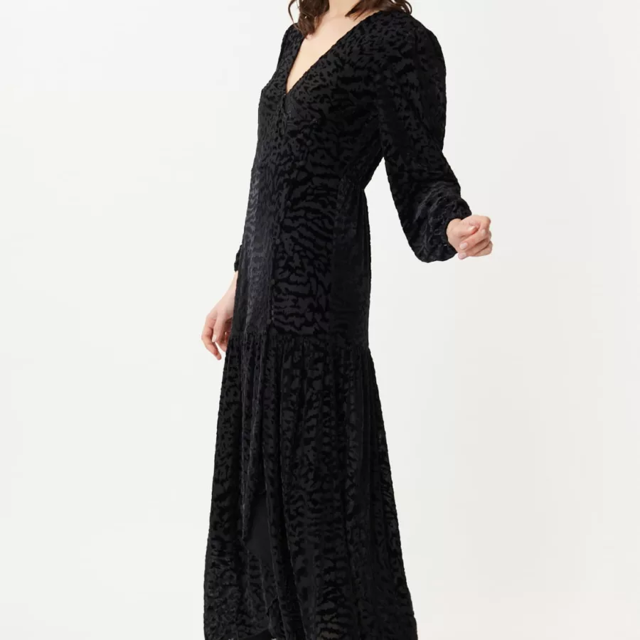 Robe longue en Velours dévoré