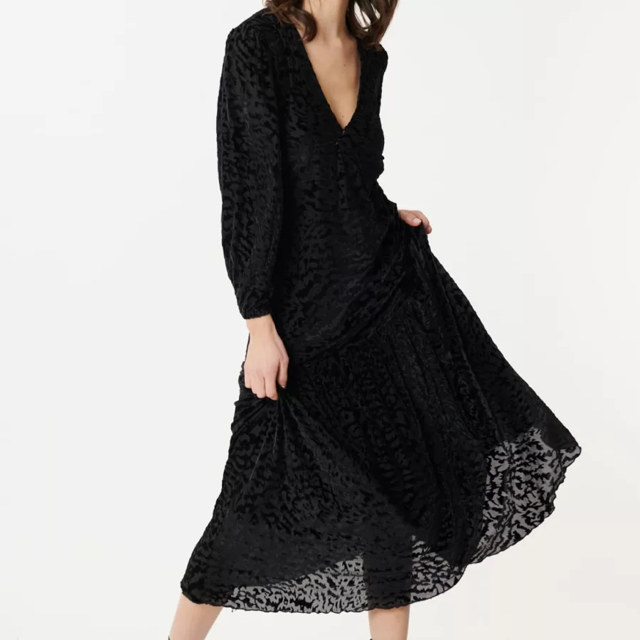 Robe longue en Velours dévoré