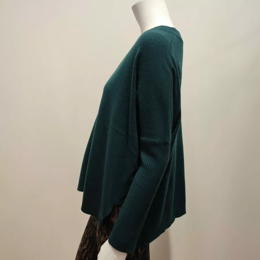 Pull laine/cachemire vert