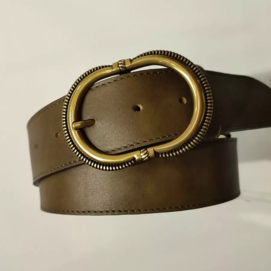 Ceinture cuir kaki