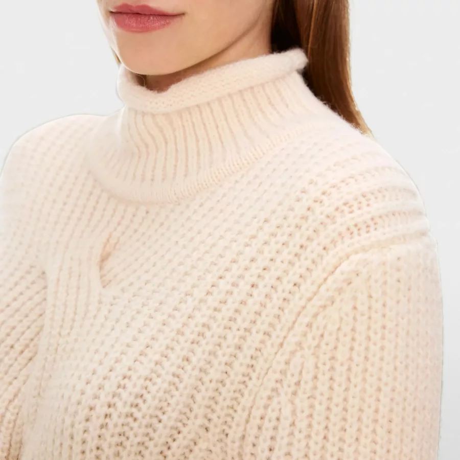 Pull Torsadé rose ou écru