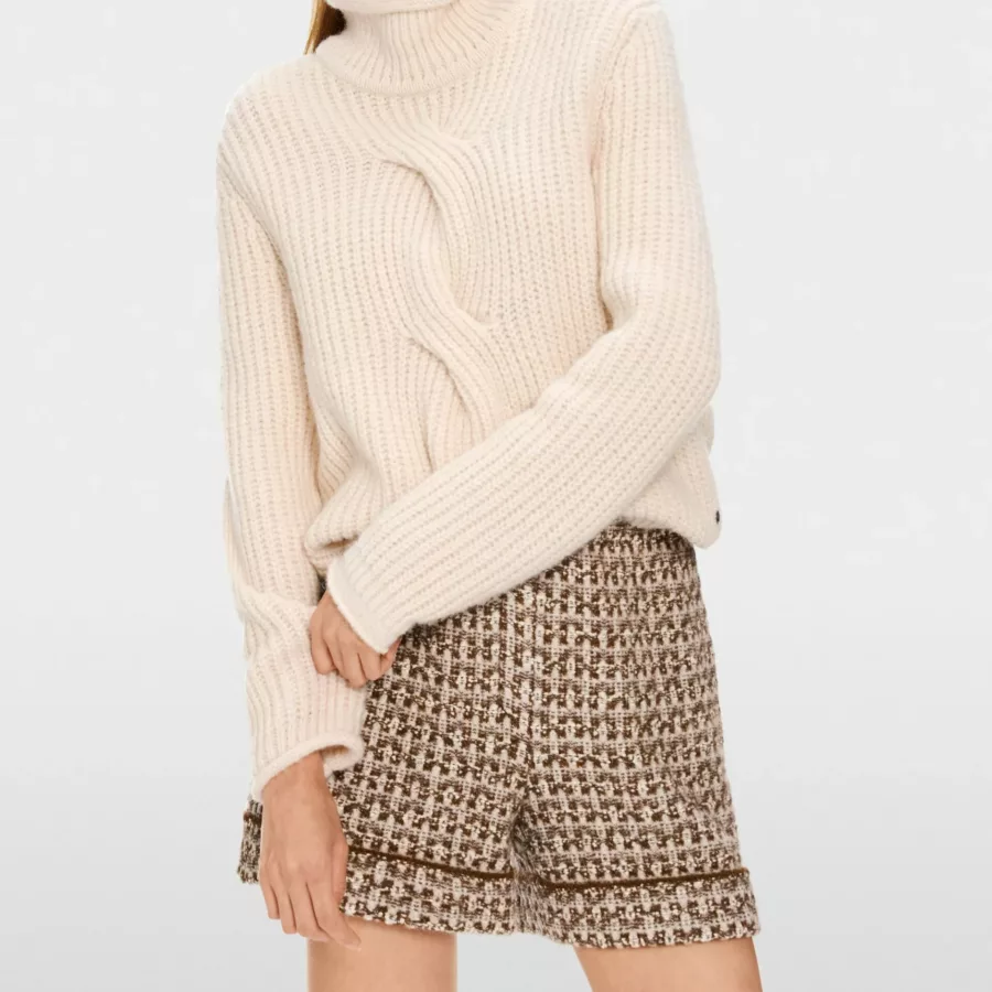 Pull Torsadé rose ou écru