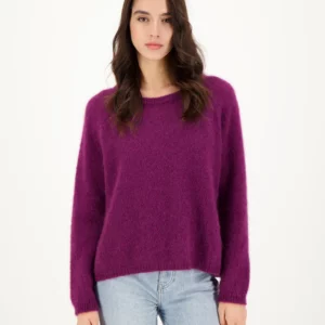 Pull Mohair et laine Prune