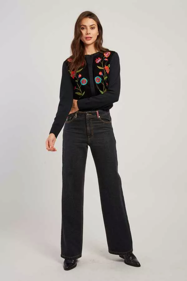 Gilet Brodé fleurs