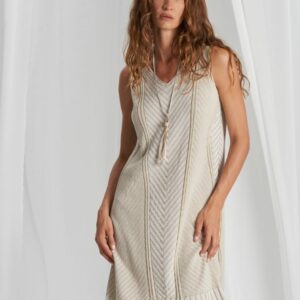 Robe en maille beige