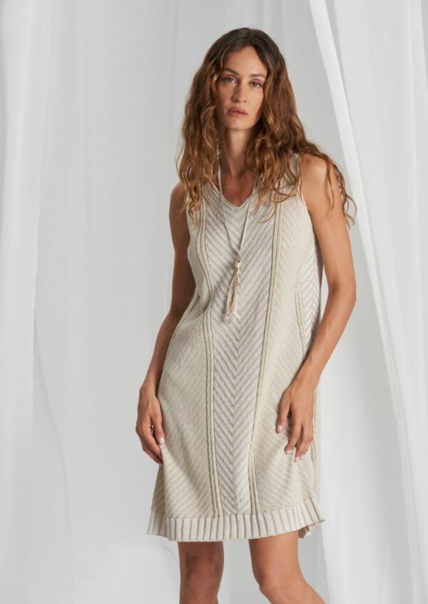 Robe en maille beige