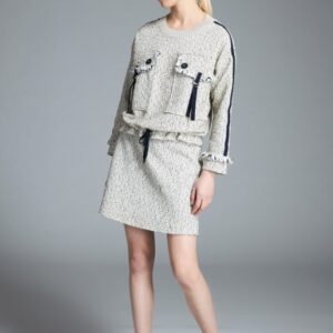 Haut en Tweed Bleu