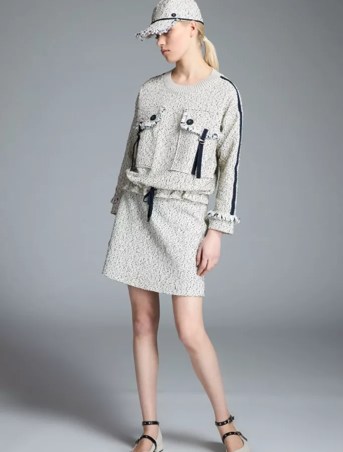 Jupe en Tweed Bleue