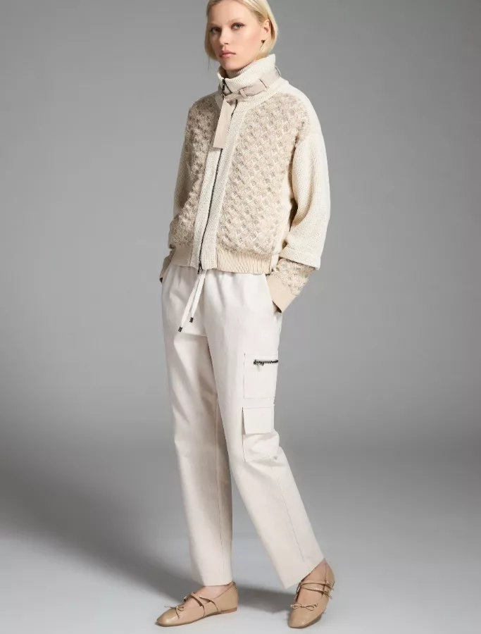 Veste en mélange de tissus