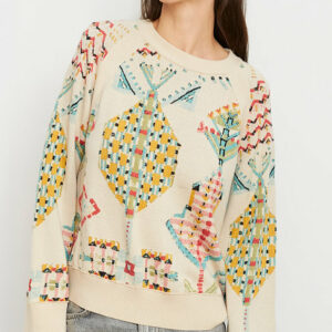 Pull Dom Turquoise/écru
