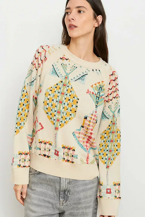 Pull Dom Turquoise/écru