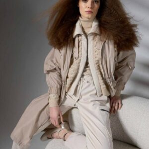Veste en mélange de tissus