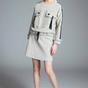 Haut en Tweed Bleu