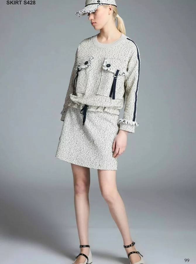 Jupe en Tweed Bleue