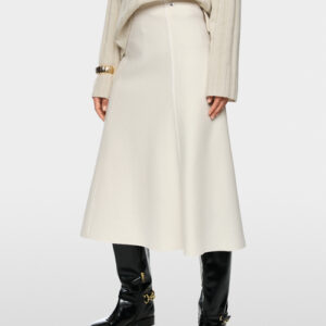 Jupe laine bouillie crème