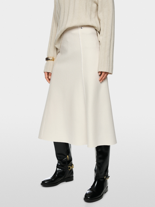 Jupe laine bouillie crème – Image 2