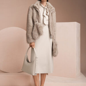 Jupe laine bouillie crème