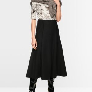 Jupe laine bouillie noire