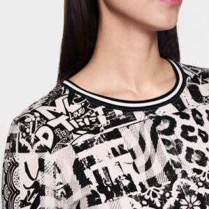 Haut imprimé rose et noir