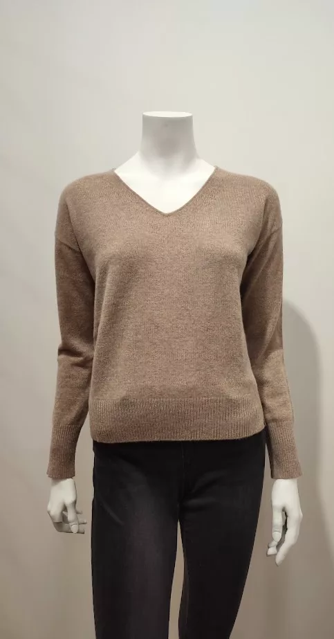 Pull Col V Beige