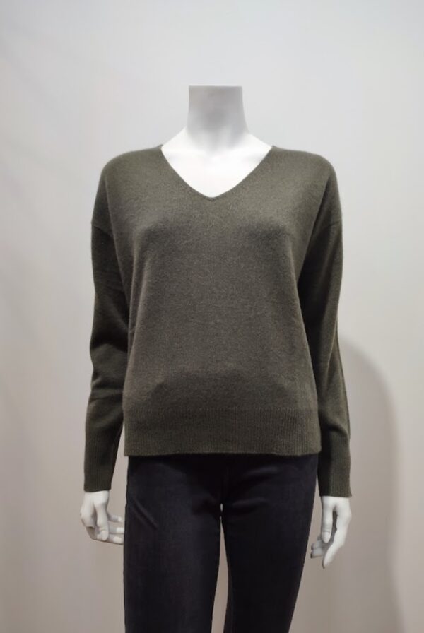 Pull Col V kaki