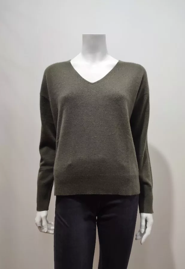 Pull Col V kaki