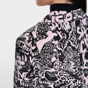 Blazer imprimé rose et noir