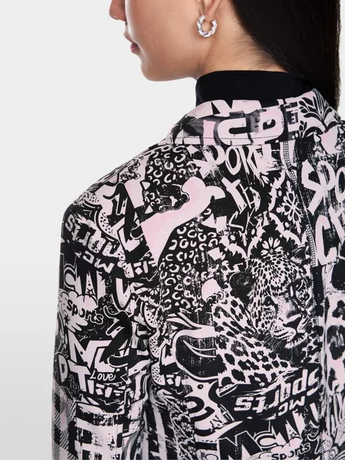 Blazer imprimé rose et noir