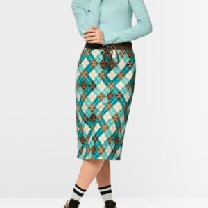 Tee-shirt col roulé turquoise