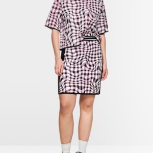 Jupe droite rose et noire