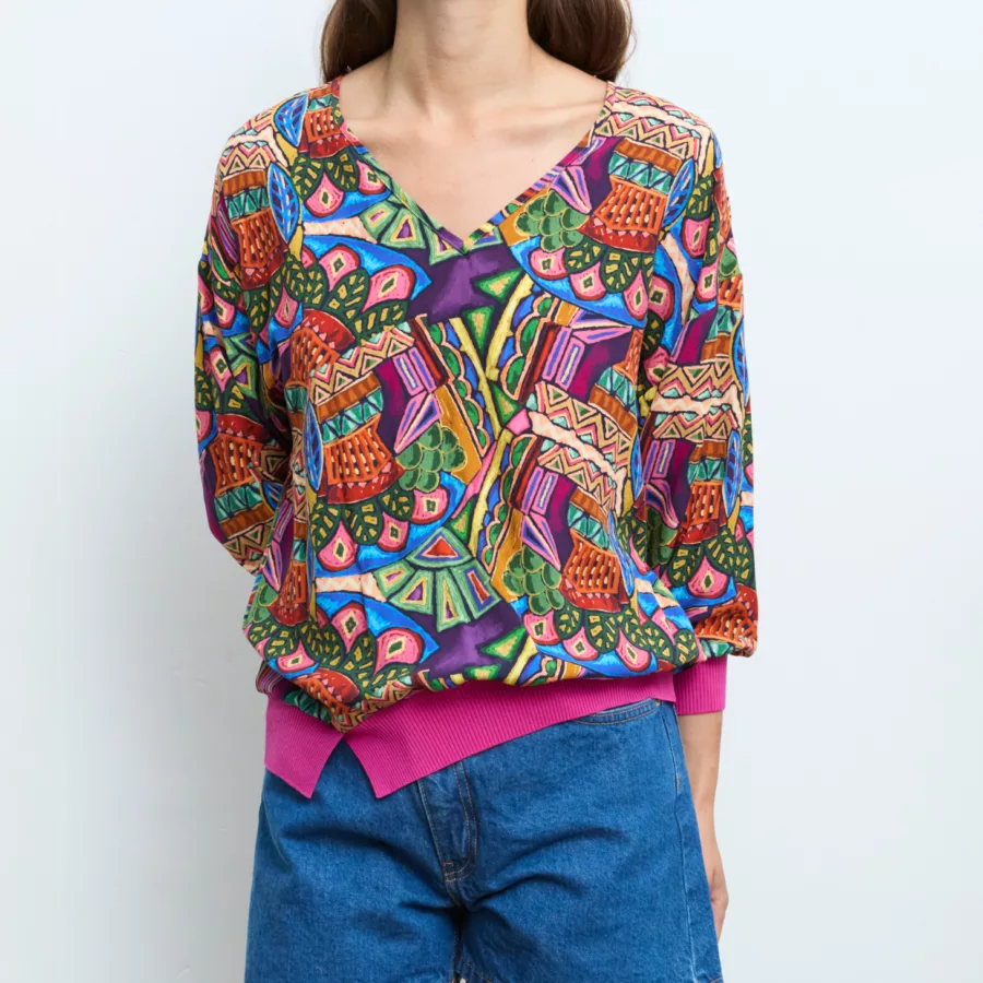 Blouse Aldomartins col V