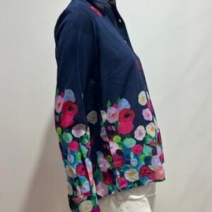 Chemise bleue florale