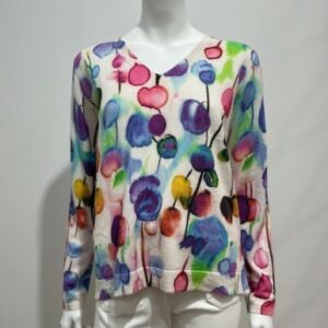 T-shirt col v Coton cachemire