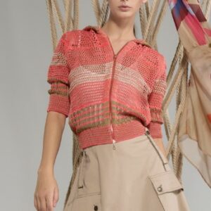 Gilet en maille avec capuche