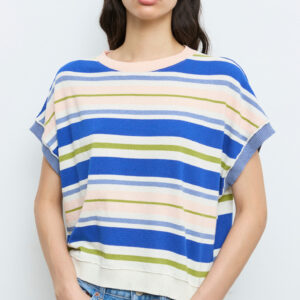 Pull fin en maille rayé