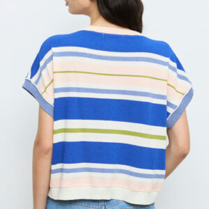 Pull fin en maille rayé