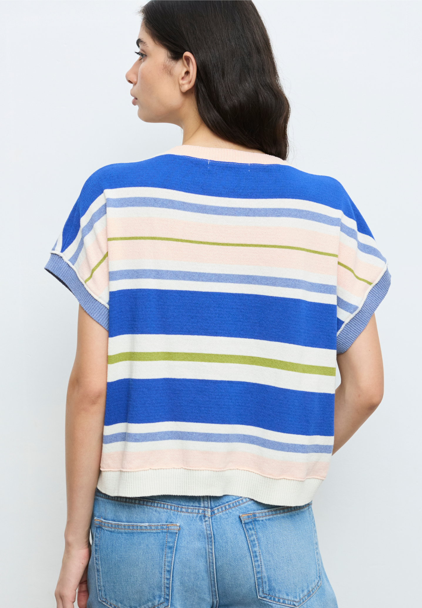 Pull fin en maille rayé – Image 2