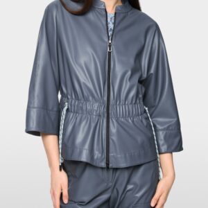 Veste similicuir bleue