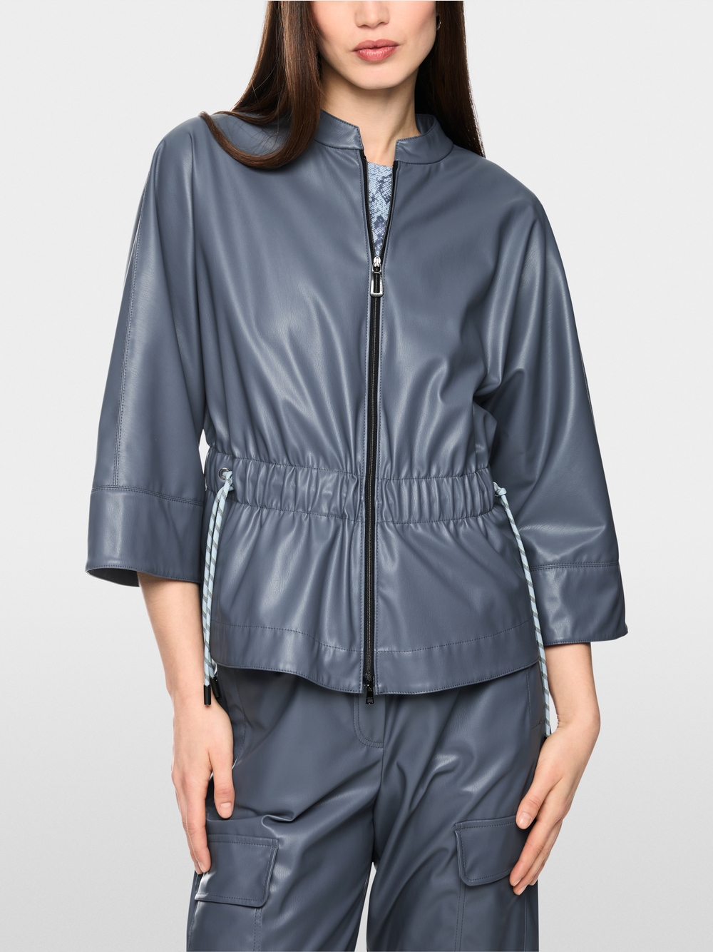 Veste similicuir bleue – Image 2