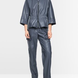 Veste similicuir bleue