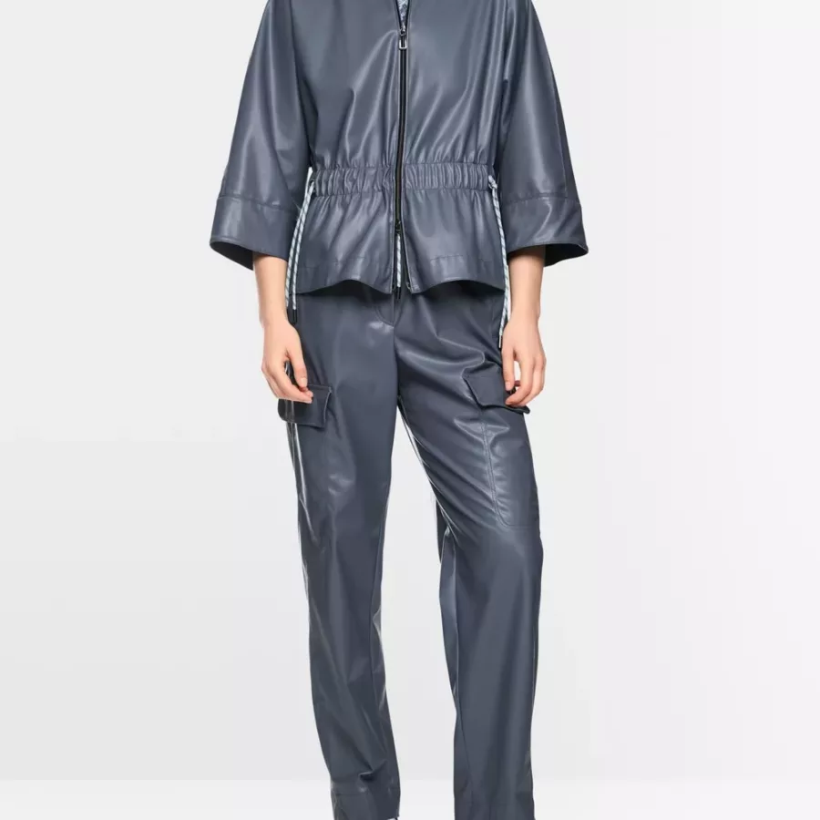 Veste similicuir bleue