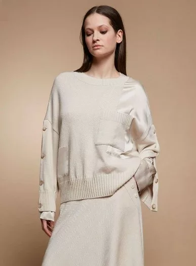 Pull en mélange de matières
