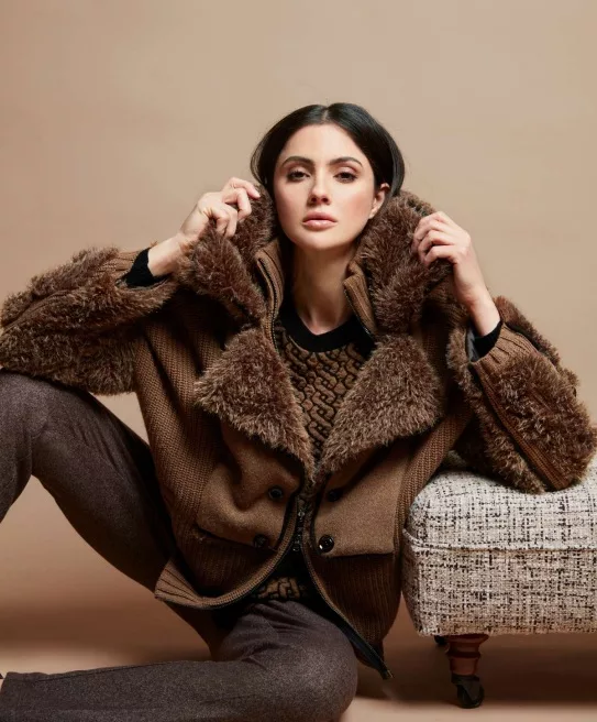 Pantalon Tricot Chic Marron