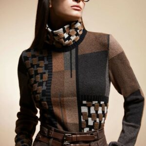 Pull Col Roulé Patchwork
