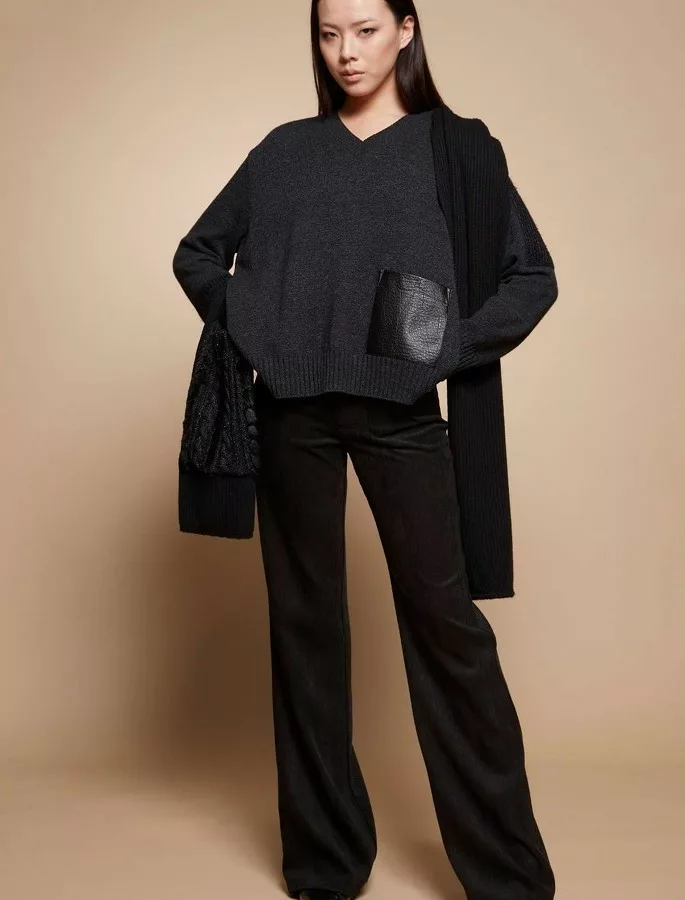 Pantalon Droit en Velours