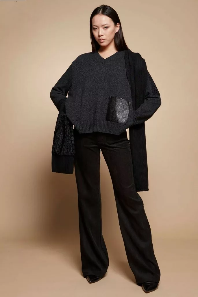 Pantalon Droit en Velours