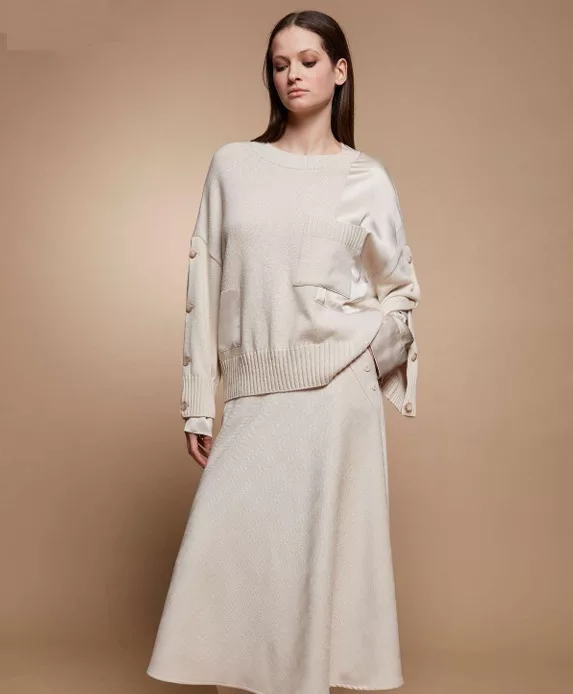 Pull en mélange de matières