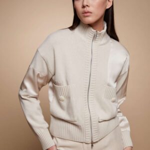 Blouson en mélange de matières